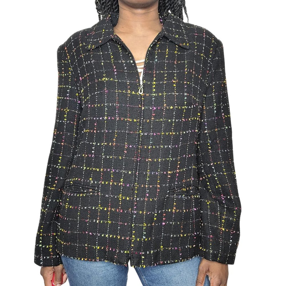 Sag Harbor Black Rainbow Speckled Jacket